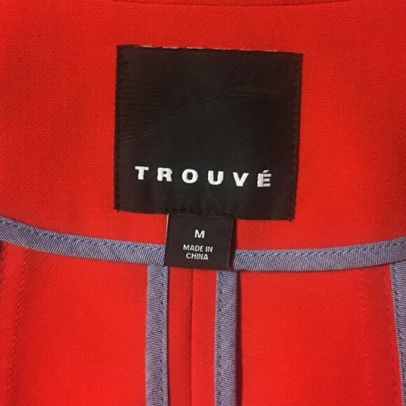 Trouve Size Medium Red Zip Pocket  Single-breasted Career Work Blazer / Jacket - Picture 5 of 12